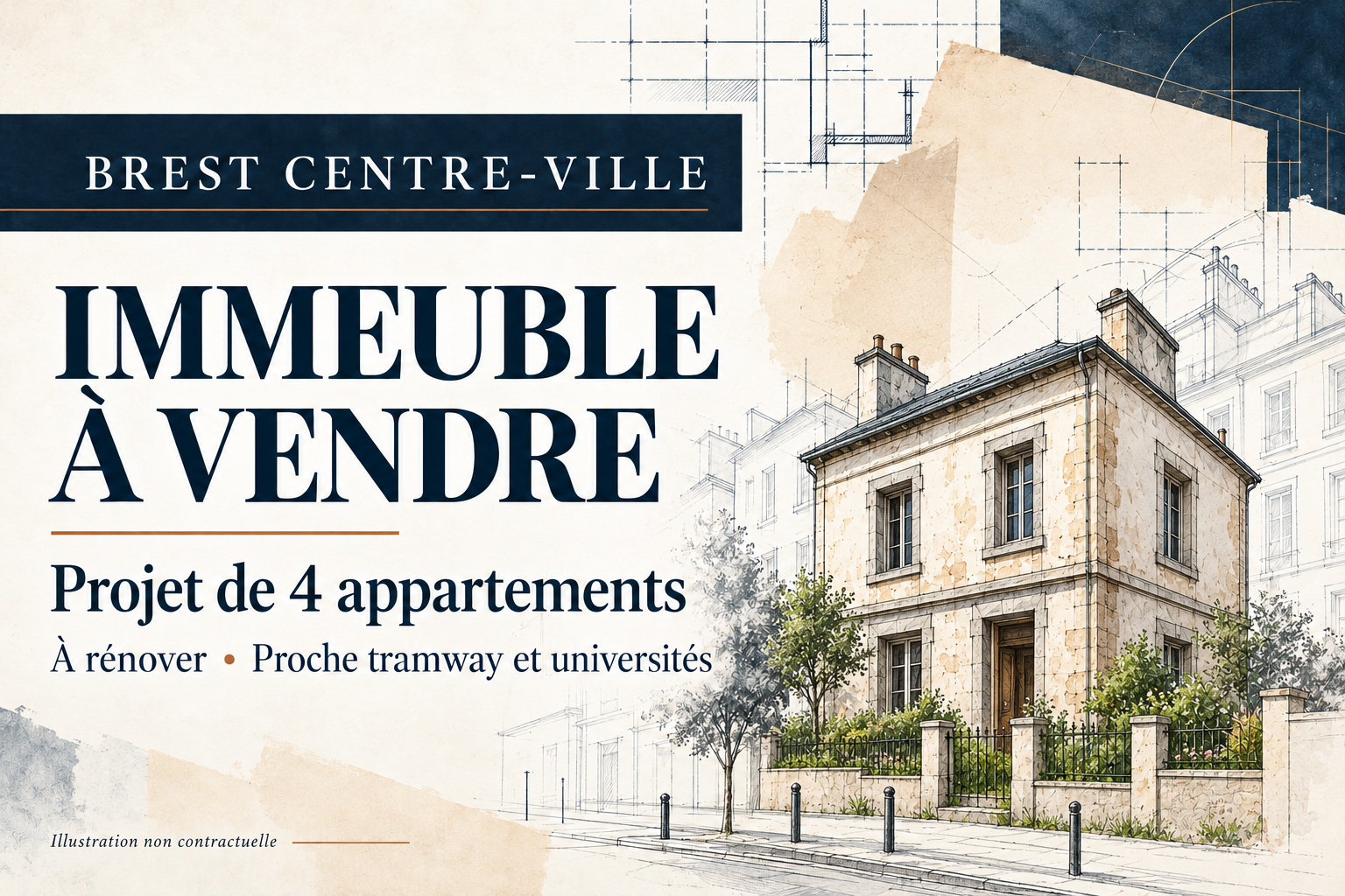 A VENDRE, BREST, CENTRE, Immeuble à rénover 